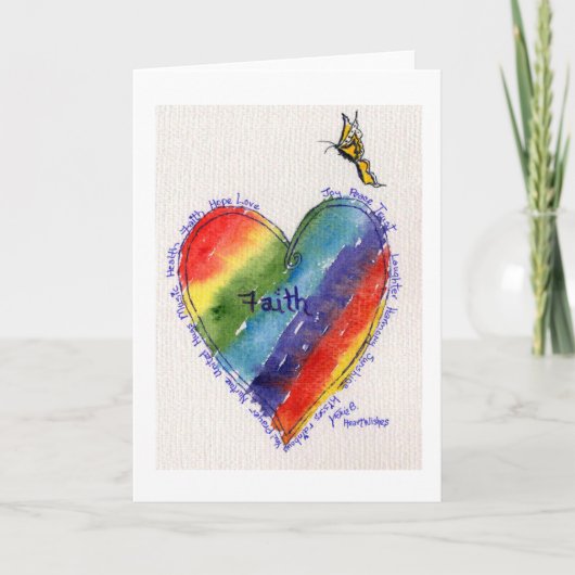 Heartwishes with Yellow Butterfly Karte (Vorderseite)