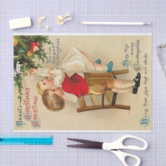 Hearty Christmas Gruß von Ellen Clapsaddle Seidenpapier (Handwerk)