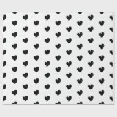 Hearty Hearts - Black and White - Wrapping Paper Geschenkpapier (Flach)