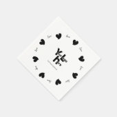 Hearty Hearts Black - Custom Text and Logo Serviette (Ecke)
