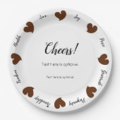 Hearty Hearts Dark Brown - Custom Text Center Pappteller (Vorderseite)