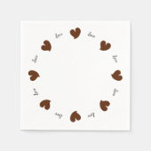 Hearty Hearts Dark Brown - Custom Text Serviette (Vorderseite)