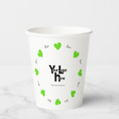Hearty Hearts Green - Custom Text and Logo Pappbecher (Vorderseite)
