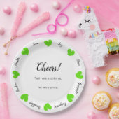 Hearty Hearts Green - Custom Text Center Pappteller (Party)