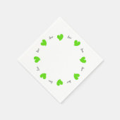 Hearty Hearts Green - Custom Text Paper Serviette (Ecke)