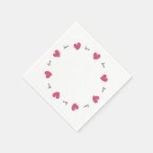 Hearty Hearts Pink - Custom Text Serviette (Ecke)