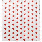 Hearty Hearts - Red and White - Duschvorhang (Vorderseite)