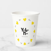 Hearty Hearts Yellow - Custom Text and Logo Pappbecher (Vorderseite)