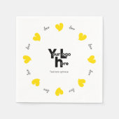 Hearty Hearts Yellow - Custom Text and Logo Serviette (Vorderseite)