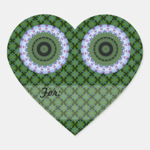 Hearty Wheel Kaleidoscope Mandala Herz-Aufkleber
