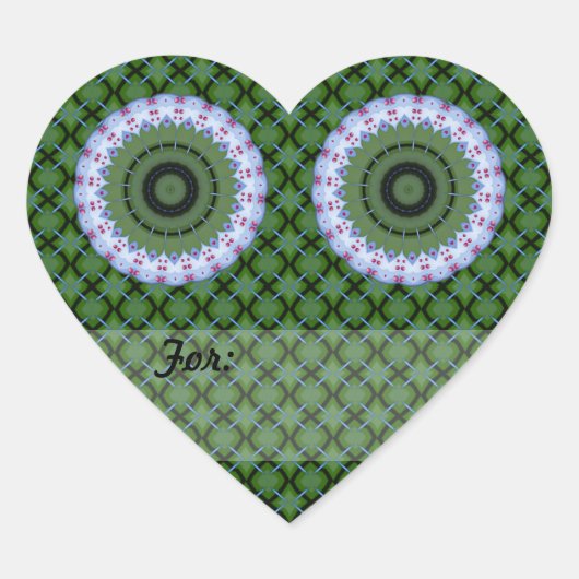 Hearty Wheel Kaleidoscope Mandala Herz-Aufkleber (Vorderseite)