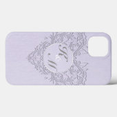 HeartyChic Lavender Leinen Damask Herz Case-Mate iPhone Hülle (Rückseite (Horizontal))
