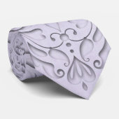 HeartyChic Lavender Leinen Damask Herz Krawatte (Gerollt)