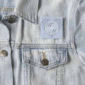 HeartyChic Sky Blue Linen Damask Herz Button (Beispiel)