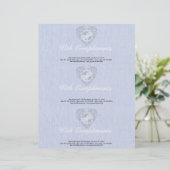 HeartyChic SkyBlue Linen Damask Herz Briefkopf (Stehend Vorderseite)