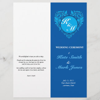 HeartyParty Cobalt Blue & Turquoise Damask Herz