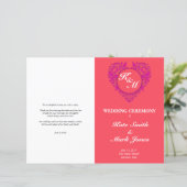 HeartyParty - Himbeere & Magenta Damask Herz (Stehend Vorderseite)