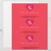 HeartyParty Himbeere und Magenta Damask Herz Briefkopf (Vorne/Hinten)