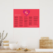 HeartyParty Himbeere und Magenta Damask Herz Poster (Küche)
