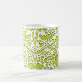 HeartyParty Lime Green & White Damask Herz Kaffeetasse (Mittel)