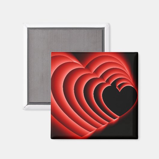 HeartZoomRed Magnet (Vorderseite/Rückseite)