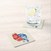 Heat Miser Hot Head & Snow Miser Mr. Cool Rechteckiger Pappuntersetzer (Vor Ort)