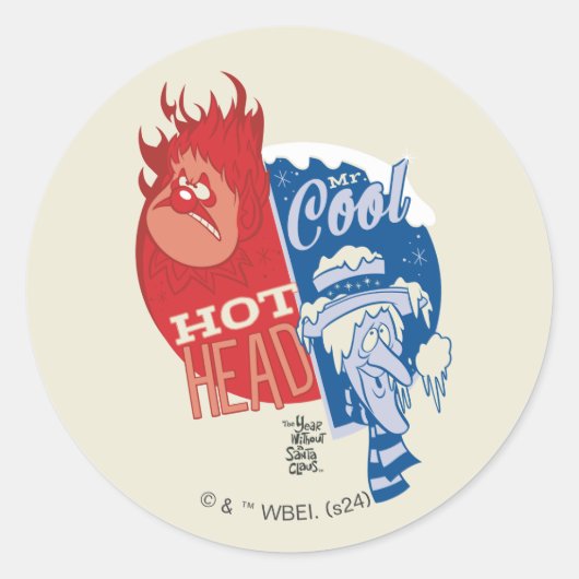 Heat Miser Hot Head & Snow Miser Mr. Cool Runder Aufkleber (Vorderseite)