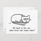Heater Vent Cat - Funny Cat Gift Postkarte (Vorne/Hinten)