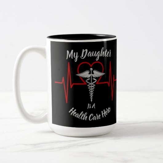 Heath Care Hero Daughter Zweifarbige Tasse (Links)