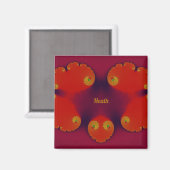 HEATH ~ Red Scarlet Blue and Yellow Pattern ~ Magnet (Vorderseite/Rückseite)