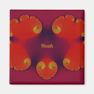 HEATH ~ Red Scarlet Blue and Yellow Pattern ~ Magnet