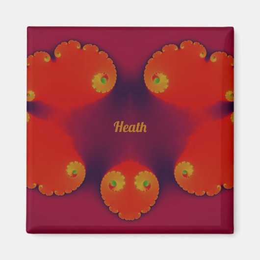 HEATH ~ Red Scarlet Blue and Yellow Pattern ~ Magnet (Vorne)
