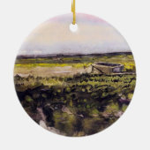 Heath with Wheelbarrow by Vincent van Gogh Keramik Ornament (Hinten)