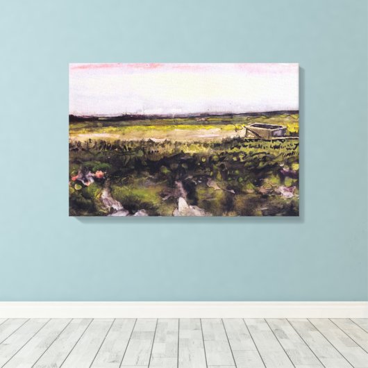 Heath with Wheelbarrow by Vincent van Gogh Leinwanddruck (Insitu (Holzboden))