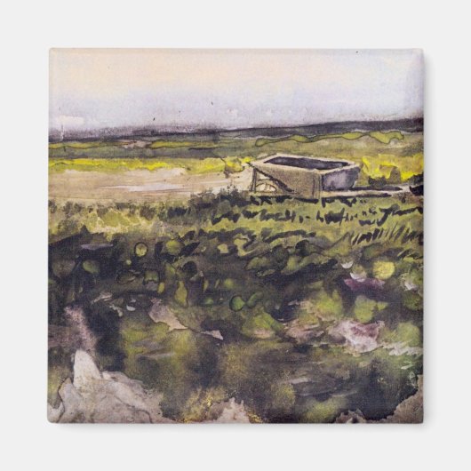 Heath with Wheelbarrow by Vincent van Gogh Magnet (Vorne)