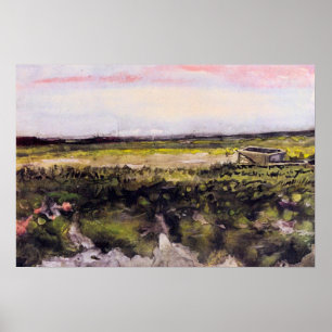 Heath with Wheelbarrow by Vincent van Gogh Poster