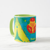 HEATH ~ Zany 3D ~ Gelb Rot Blau Tasse (Vorderseite Links)