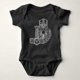 Heathen Norse Pagan Asatru Viking Thor Black Baby Strampler
