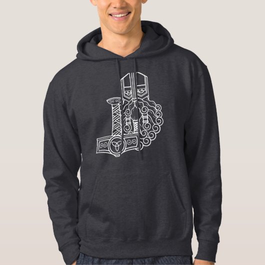Heathen Thor Mjolnir Norse Pagan Asatru Viking Hoodie (Vorderseite)