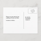 Heather and Lace Save the Date Postcard Ankündigungspostkarte (Rückseite)