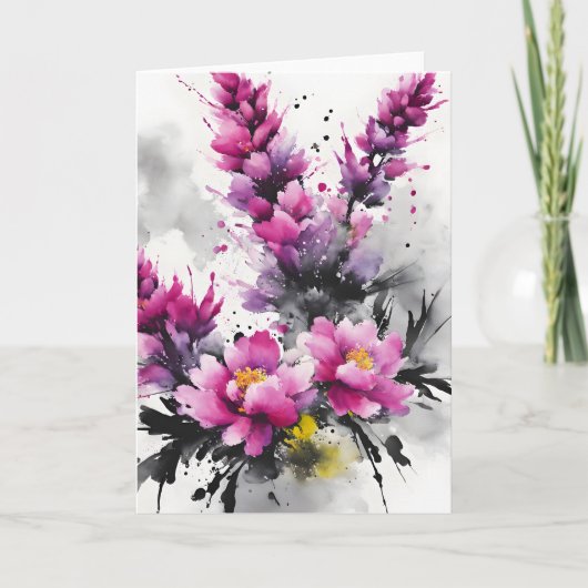 Heather - Aquarellblumen Karte (Vorderseite)