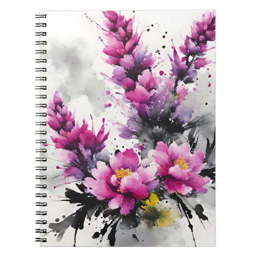 Heather - Aquarellblumen Notizblock (Vorderseite)