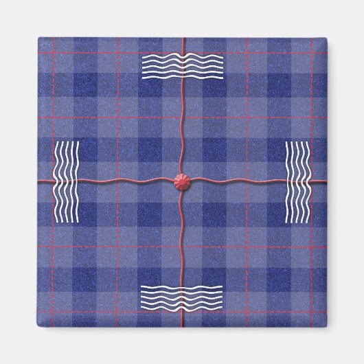 Heather Blue Kariert Magnet (Vorne)