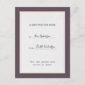 Heather & Dusk Graduation Gift Insert Card Dankeskarte (Vorderseite)