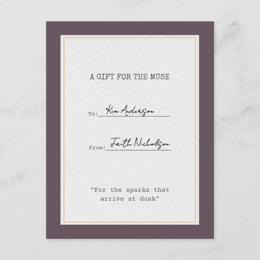 Heather & Dusk Graduation Gift Insert Card Dankeskarte (Vorderseite)