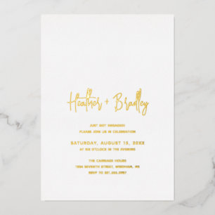 Heather Elegante Minimal Moderne Engagement Party Folieneinladung