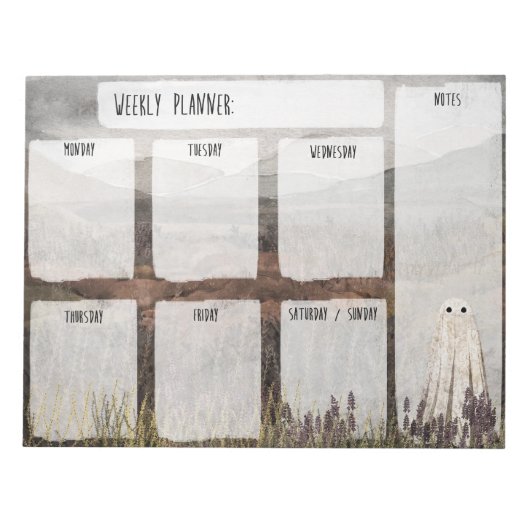 Heather Ghost Weekly Planner Notizblock (Vorderseite)