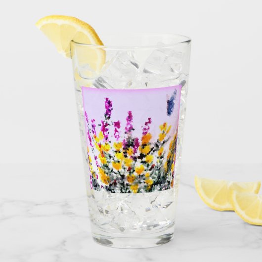 Heather Gorse Floral Butterfly Personalisiert Glas (Vorderseite Ice)