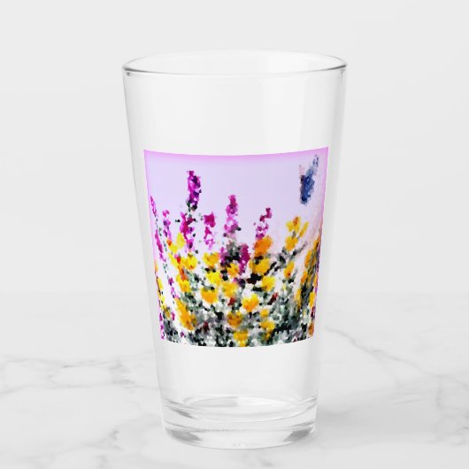 Heather Gorse Floral Butterfly Personalisiert Glas (Vorderseite)