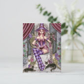 Heather - Gothic Cat Hexenkarte Postkarte (Stehend Vorderseite)